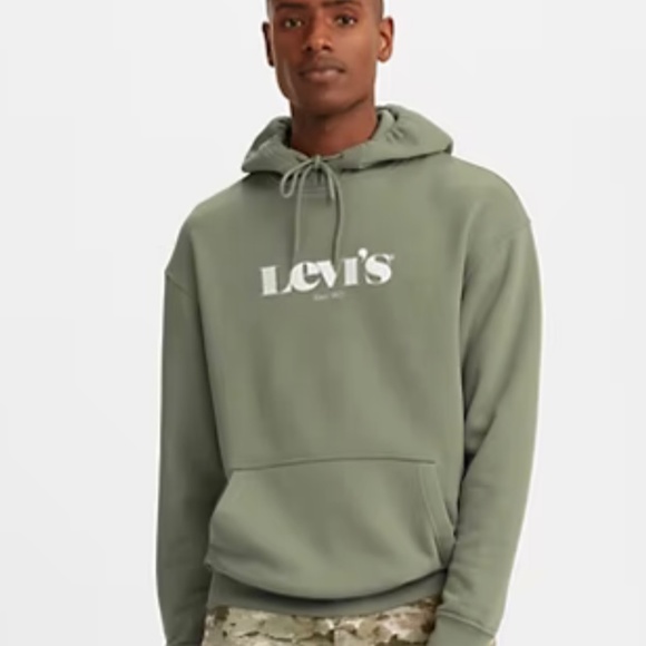 EUC Levi’s Men RELAXED GRAPHIC pullover HOODIE SWEATSHIRT Size S - Picture 1 of 5